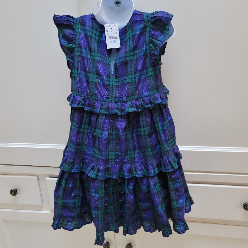 New J Crew 4 5 6 7 Girls Crewcuts Ruffle Dress Blackwatch Tartan Plaid NWT - Picture 5 of 6